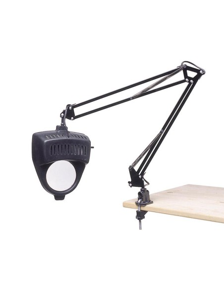 1 - Lampe articulee 230 v avec pince et loupe fervi 0344