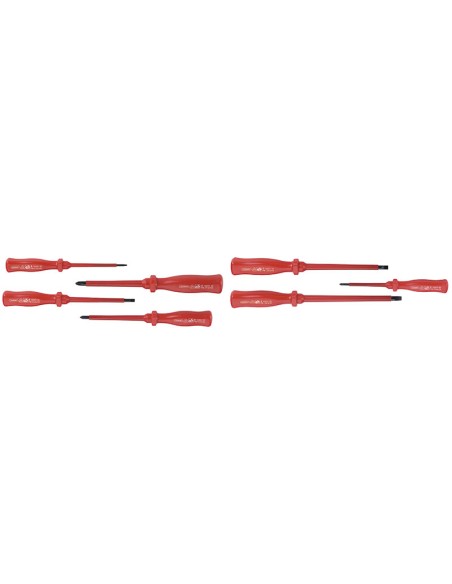 2 - Jeu de 6 tournevis plats et cruciformes pour electricien Fervi 0355