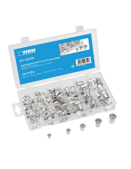 1 - Rivets a insert filete en aluminium serie 150 m3 - m12 Fervi 0376/al