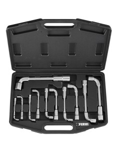 1 - Jeu de cles a douille double six pans 6-19 mm Fervi 0393