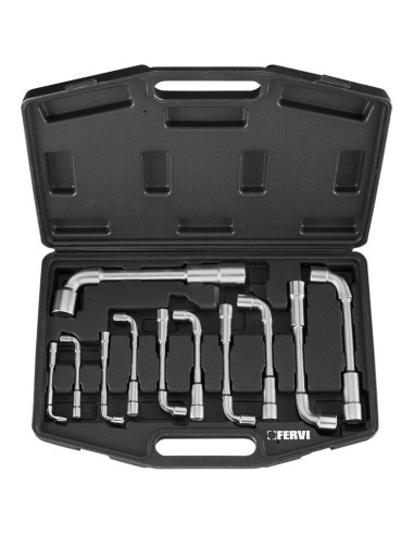 1 - Jeu de cles a douille double six pans 6-19 mm Fervi 0393