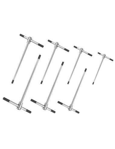 1 - Jeu de 7 cles hexagonales males en forme de T 2 - 10 mm Fervi 0400