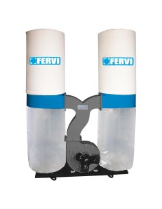 2 - Aspirateur a copeaux avec double sac sur roulettes 230v Fervi 0496