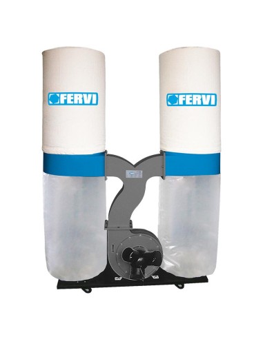 2 - Aspirateur a copeaux avec double sac sur roulettes 230v Fervi 0496