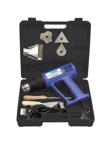 1 - Pistolet thermique set decapant avec accessoires Fervi 0694