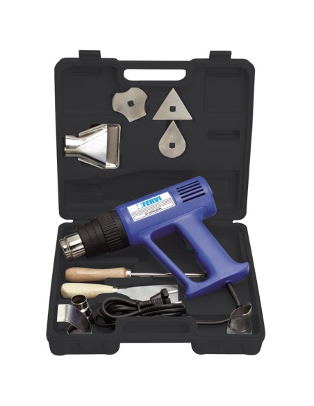 1 - Pistolet thermique set decapant avec accessoires Fervi 0694
