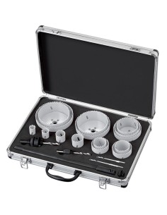 1 - Kit scies cloche industrie en mallette 21 pieces pour perceuse Fervi 0712/010