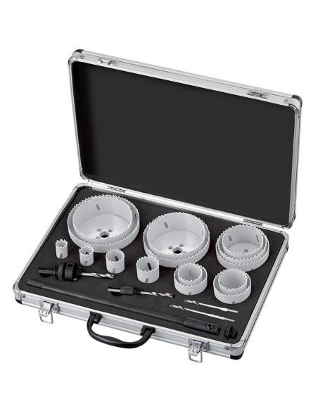 1 - Kit scies cloche industrie en mallette 21 pieces pour perceuse Fervi 0712/010