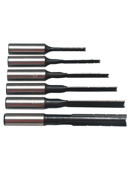 1 - Set de forets pour mortaise 6-8-10-12-14-16 mm rotation droite Fervi 0799/DXC