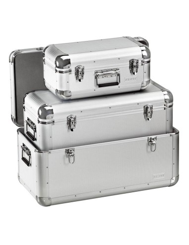 1 - Lot de 3 malles aluminium Set of 3 aluminum trunks Fervi 0849
