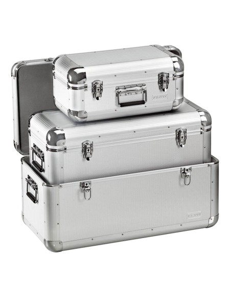 1 - Lot de 3 malles aluminium Set of 3 aluminum trunks Fervi 0849