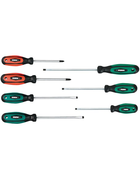 2 - Jeu de 7 tournevis cruciformes Series 7 Phillips screwdrivers Fervi 0880/307