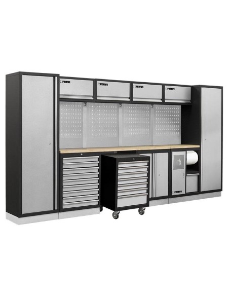 1 - Mobilier modulable mobilier d'atelier bancs armoires tiroirs Fervi a007p