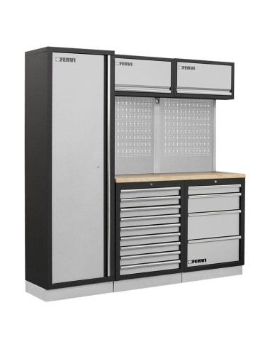 1 - Mobilier modulable meuble d'atelier armoires tiroirs Fervi a007q