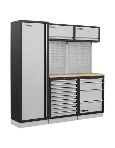 1 - Mobilier modulable meuble d'atelier armoires tiroirs Fervi a007q