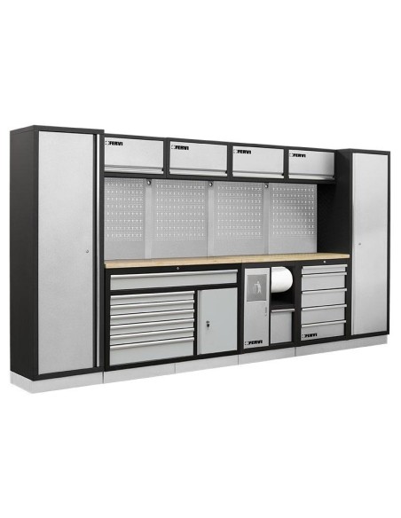 1 - Mobilier modulable mobilier d'atelier bancs armoires tiroirs Fervi a007v