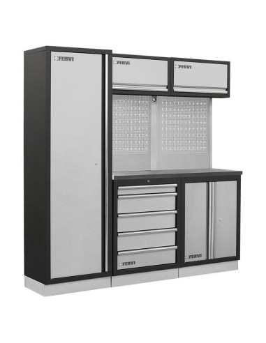 1 - Mobilier modulable mobilier d'atelier bancs armoires tiroirs Fervi a008c