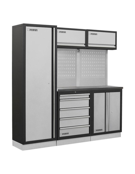 1 - Mobilier modulable mobilier d'atelier bancs armoires tiroirs Fervi a008c