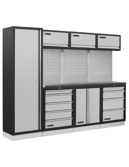 1 - Mobilier modulable mobilier d'atelier bancs armoires tiroirs Fervi a008d