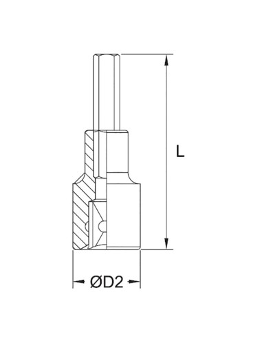 2 - Cle a douille avec insert hexagonal 3 mm 1/4