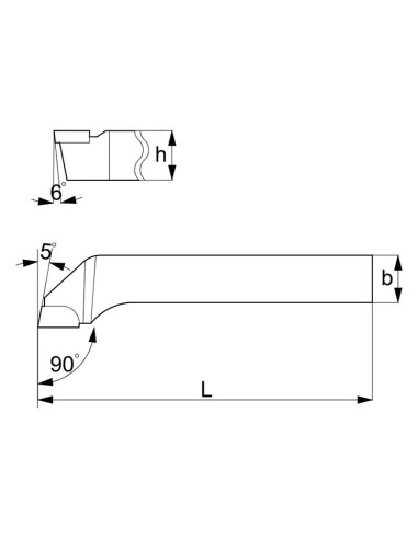 1 - Outil de tournage exterieur ISO 6 gauche 10x10 mm pour tour