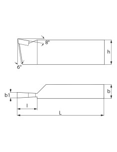 1 - Outil de coupe droit ISO 7 12x12 mm pour tour