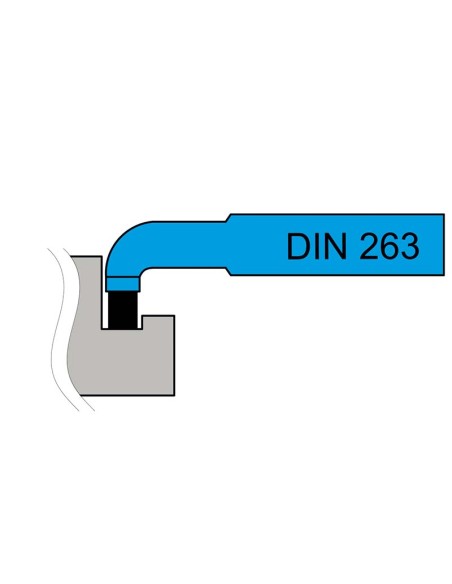 2 - Outil DIN 263 pour tournage a droite rainures interieures 16x16 mm pour tour