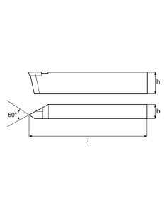 1 - Outil de filetage exterieur DIN 282 droit 16x16 mm pour tour