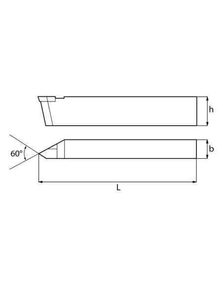 1 - Outil de filetage exterieur DIN 282 droit 16x16 mm pour tour