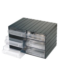 1 - Commode a 6 tiroirs transparents extractibles pour petites pieces