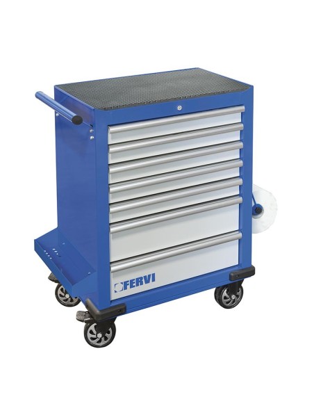 1 - Chariot a outils avec 7 tiroirs 7 Drawer Tool Trolley Fervi c960/f7
