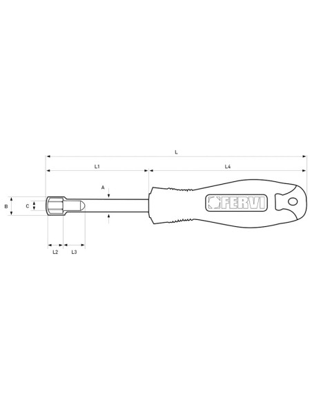 2 - Cle a douille avec manche de 11 mm Socket wrench with 11 mm handle Fervi cb01/11