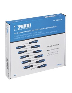 1 - Jeu de 11 cles a douille avec manche 4-13 mm
