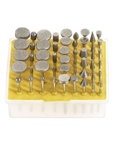 1 - Lot de 50 limes rotatives diamantees pour gravure tige 3 mm
