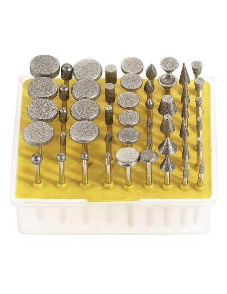 1 - Lot de 50 limes rotatives diamantees pour gravure tige 3 mm