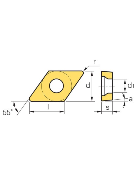 2 - Insert de tournage pour tour turning insert for lathe fervi dcmt070204n
