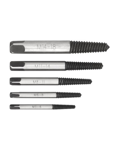 2 - Lot de 5 extracteurs pour vis m3 - m18