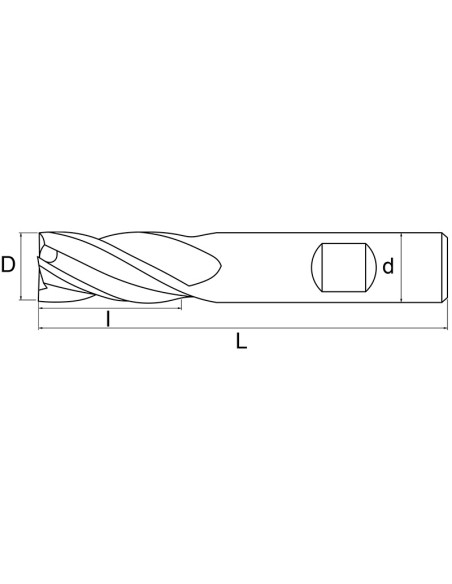 2 - Meche a doigt frontal 12 mm a 4 dents pour acier