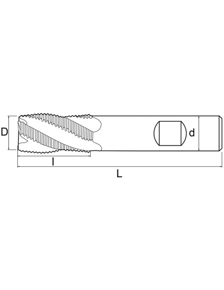 2 - Fraise frontale 16 mm a 4 dents pour l'ebauche de l'acier