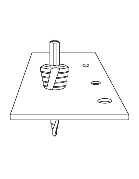 2 - Foret etage pour agrandir les trous de 25 a 38 mm