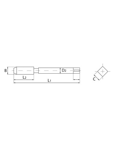 2 - Taraud machine pour trous debouchants m16