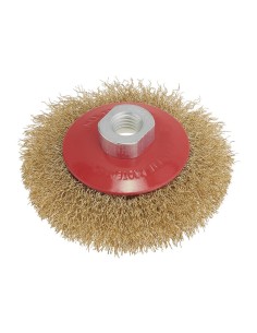 1 - Brosse conique en fil metallique 120 mm m14 pour meuleuse