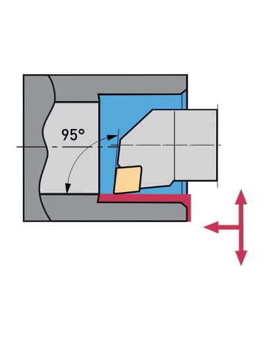 3 - Outil pour 95 degres internes gauche 8 mm pour tour a metaux Fervi sclcl08