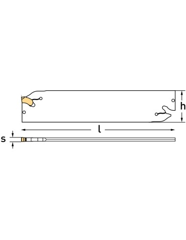 2 - Outil a lame de coupe externe pour tour a metaux 19 - 2 mm Fervi sgih19/2