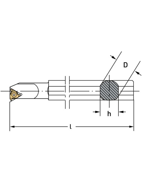 2 - Outil pour filetage interieur 20 mm pour tour a metaux Fervi sbr20