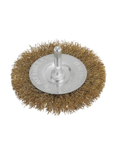 1 - Brosse circulaire 70 mm avec fils d'acier et tige pour perceuse