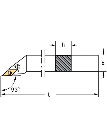 2 - Outil exterieur 9 degres gauche 20 mm pour inserts de tour metal