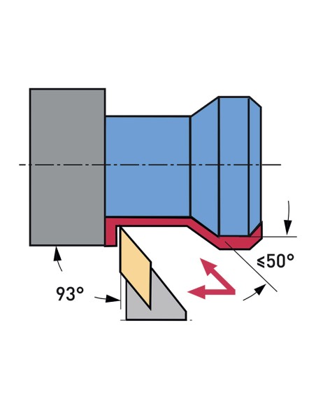 3 - Outil exterieur 93 degres gauche 25 mm pour inserts de tour metal
