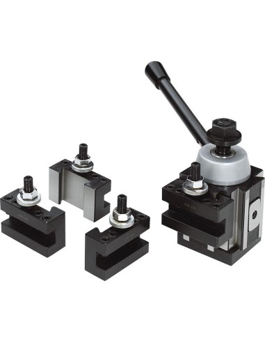 1 - Tourelle a changement rapide avec 3 porte-outils de 25 mm pour tour Fervi t0ac