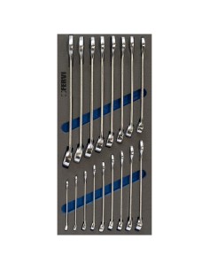 1 - Jeu de 17 cles mixtes 6 - 22 mm en thermoforme souple Fervi tm01/001